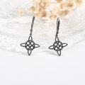 wholesale Black 925 Sterling Silver Celtic Knot Drop Earrings Wiccan Goddess  for Her-0-2
