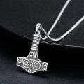 wholesale 925 Sterling Silver  Norse Mythology Thors Hammer Pendant Necklace-0-1