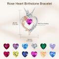 wholesale TOUPOP October Birthstone Necklace 925 Sterling Silver Rose Heart Pink Tourmaline Necklace Heart Butterfly Pendant Necklace Jewelry Anniversary Birthday Christmas Gifts For Women Her Wife Girlfriend -0-4