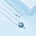 wholesale 925 Sterling Silver Blue Crystal Phoenix Pendant Necklaces for Women Girls Gifts Jewelry Accessories-0-4