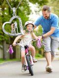 wholesale 925 Sterling Silver Heart Pendant with Bicycle and Love Message - 3D Design-0-5