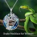 wholesale Sterling Silver Crystal Abalone Shell Animal Pendant Tree of Life Necklace-0-8