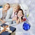 TOUPOP Sterling Silver Sapphire September Morning Glory Flower Pendant Necklace-0-1