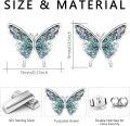 wholesale 925 Sterling Silver Blue Fire Opal Butterfly Stud Earrings Hypoallergenic  for Women Girls 6mm x 8mm-0-29