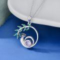 wholesale 925 Sterling Silver Cubic Zirconia Snail Necklace - 24mm Pendant, 18+2 Chain - Gift for Mom Wife Sister Best Friend - Birthday Mothers Day Christmas Valentines Graduation-0-2