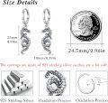 wholesale 925 Sterling Silver Dragon Shape Drop Earrings for Women and Men-0-5