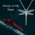 wholesale 925 Sterling Silver Dragonfly Urn Pendant Necklace Turquoise Stone Oxidized Memorial Jewelry-0-40