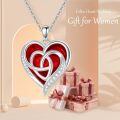 TOUPOP Sterling Silver Birthstone Celtic Heart Pendant Necklace-0-2
