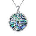 TOUPOP Sterling Silver Abalone Shell Initial Letter Pendant Necklace-0-0