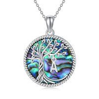 TOUPOP Sterling Silver Abalone Shell Initial Letter Pendant Necklace-undefined
