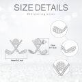 wholesale 925 Sterling Silver Crossed Clubs and Ball Stud Earrings for Women Golf Lover Gift Ideas-0-3