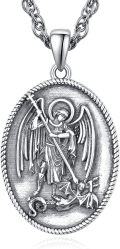 wholesale 925 Sterling Silver Saint Michael Angel Pendant for Men's Religious s-0-0