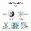 wholesale 925 Sterling Silver Blue Zircon Snowflake Pendant Necklace with Hexagonal Design & Gift Box-0-3