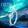 wholesale 925 Sterling Silver Moonstone Celtic Knot Open Band Ring - Elegant  for Her-0-5