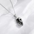 wholesale 925 Sterling Silver Black Onyx Skull Hand Coffin Moon Pendant Gothic Necklace for Women-0-3
