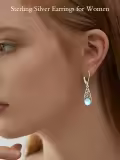 TOUPOP Sterling Silver Celtic Filigree Teardrop Leverback Earrings-0-2