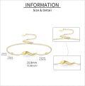 wholesale 14k Gold Wave Bracelet with CZ Stones Italian Horn Charm Cute Gift for Women Girls Christmas Birthday Valentine's Day-0-3