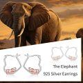 wholesale 925 Sterling Silver Elephant Heart Hoop Earrings Gift for Women-0-3
