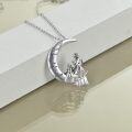 wholesale 925 Sterling Silver Moon & Back Necklace Gift for Mom Nana Mother Daughter Love Pendant-0-1