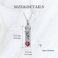 wholesale 925 Sterling Silver Cubic Zirconia July Birthstone Larkspur Flower Urn Necklace for Ashes-0-4