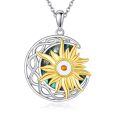 wholesale 925 Sterling Silver Sunburst Pendant Necklace With Mother Of Pearl-0-0