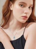 wholesale 925 Sterling Silver Blue Moonstone Owl Pendant Necklace with Chain-0-4