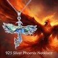wholesale 925 Sterling Silver Abalone Shell Phoenix Pendant Necklace for Women-0-5