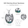 wholesale 925 Sterling Silver Abalone Shell Horse Head Pendant Necklace for Women Girls s-0-3
