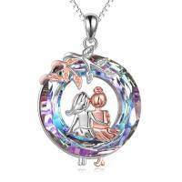wholesale Sterling Silver Heart Necklace Sisters Gift for Friendship Birthday Christmas-Sisters Crystal Jewelry