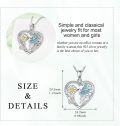 wholesale 925 Sterling Silver Heart-Shaped Hummingbird Daisy Flower Pendant Necklace Gifts for Women-0-5
