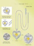 wholesale 925 Sterling Silver 12 Birthstone Double Heart Necklace for Women-0-5