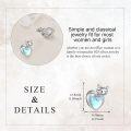 wholesale 925 Sterling Silver Heart Moonstone Cat Stud Earrings-0-4