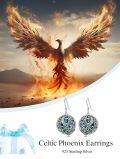 wholesale Potop Phoenix Earrings 925 Sterling Silver Celtic Dangle Earrings Abalone/black Agate Phoenix Rising Jewelry Christmas Gifts For Women Mom Sister Wife Girlfriend Nana Grandma -0-4