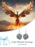 TOUPOP Sterling Silver Abalone/Black Agate Phoenix Dangle Earrings-0-4