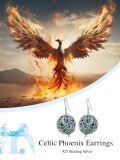 TOUPOP Sterling Silver Abalone/Black Agate Phoenix Dangle Earrings-0-4