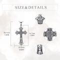 wholesale 925 Sterling Silver Celtic Cross Necklace for Women Men - Vintage Irish Christian s 47cm Chain Length-0-5