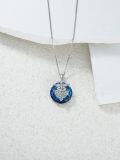 wholesale 925 Sterling Silver Blue Crystal Caduceus Angel RN Necklace for Nurses & Medical Staff-0-2