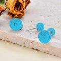 wholesale 925 Sterling Silver Round Blue Turquoise Stone Stud Earrings for Women 8mm Diameter s-0-1