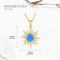 wholesale 14K Gold Blue Opal Sun Necklace with Moissanite, 16-18 Adjustable Chain-0-5