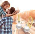 wholesale 925 Sterling Silver White Pearl and Cubic Zirconia Leverback Earrings-0-4