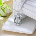 wholesale 925 Sterling Silver with Abalone Shell Lyre Necklace Apollo Music Greek Mythology Jewelry Gift for Women-0-1