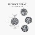wholesale 925 Sterling Silver Raven Bird Round Medallion Pendant Necklace with Chain for Women and Men Gifts-0-4