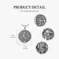 wholesale 925 Sterling Silver Raven Bird Round Medallion Pendant Necklace with Chain for Women and Men Gifts-0-4