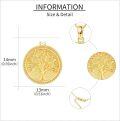 wholesale 14K Gold Tree of Life Round Coin Pendant Necklace for Women's s-0-4