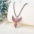 wholesale 925 Sterling Silver Red Turquoise Phoenix Bird Pendant Necklace s for Women and Girls-0-3