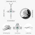 wholesale 925 Sterling Silver Celtic Cross Necklace with Emerald Pendant for Women Faith s for Birthday Christmas Valentines Mothers Day 18+2 Chain-0-2
