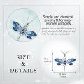 wholesale 925 Sterling Silver Dragonfly Pendant with Blue Opal Wings and Gemstones for Women's Fashion Necklaces Gifts-0-3