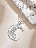 wholesale  Sterling Silver Moon Pendant Birth Flower Necklace for Women -0-7