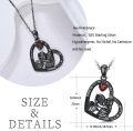 wholesale 925 Sterling Silver Heart Skull Pendant I Love You to the Moon and Back Gothic Valentine's Day Gift for Her-0-3