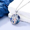 wholesale 925 Sterling Silver Blue Crystal Tree of Life Pendant with Violin Charm Necklace Sports Music s for Women-0-3